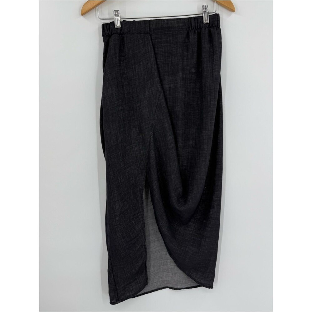 Zero + Maria Cornejo Draped Midi Skirt | Navy | 6